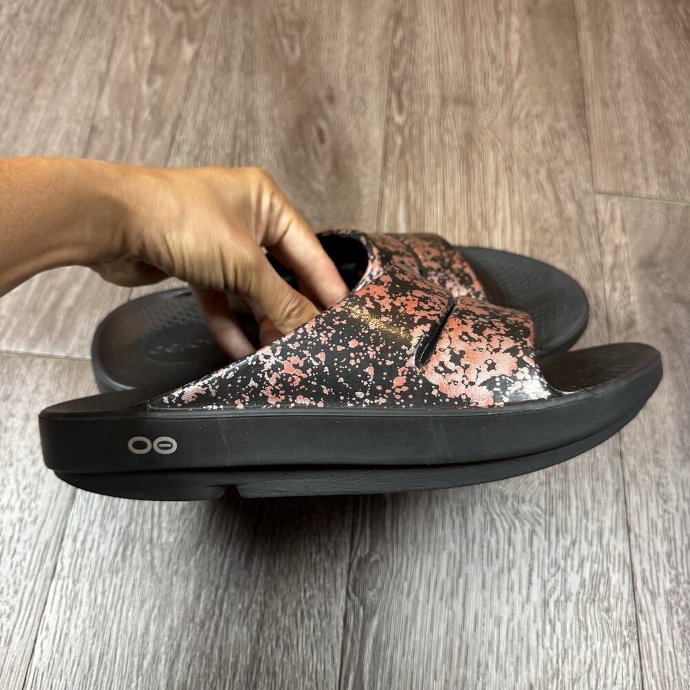 OOFOS Womens OOahh Luxe Recovery Bellini Splash Slide Size 9 - Picture 8 of 12